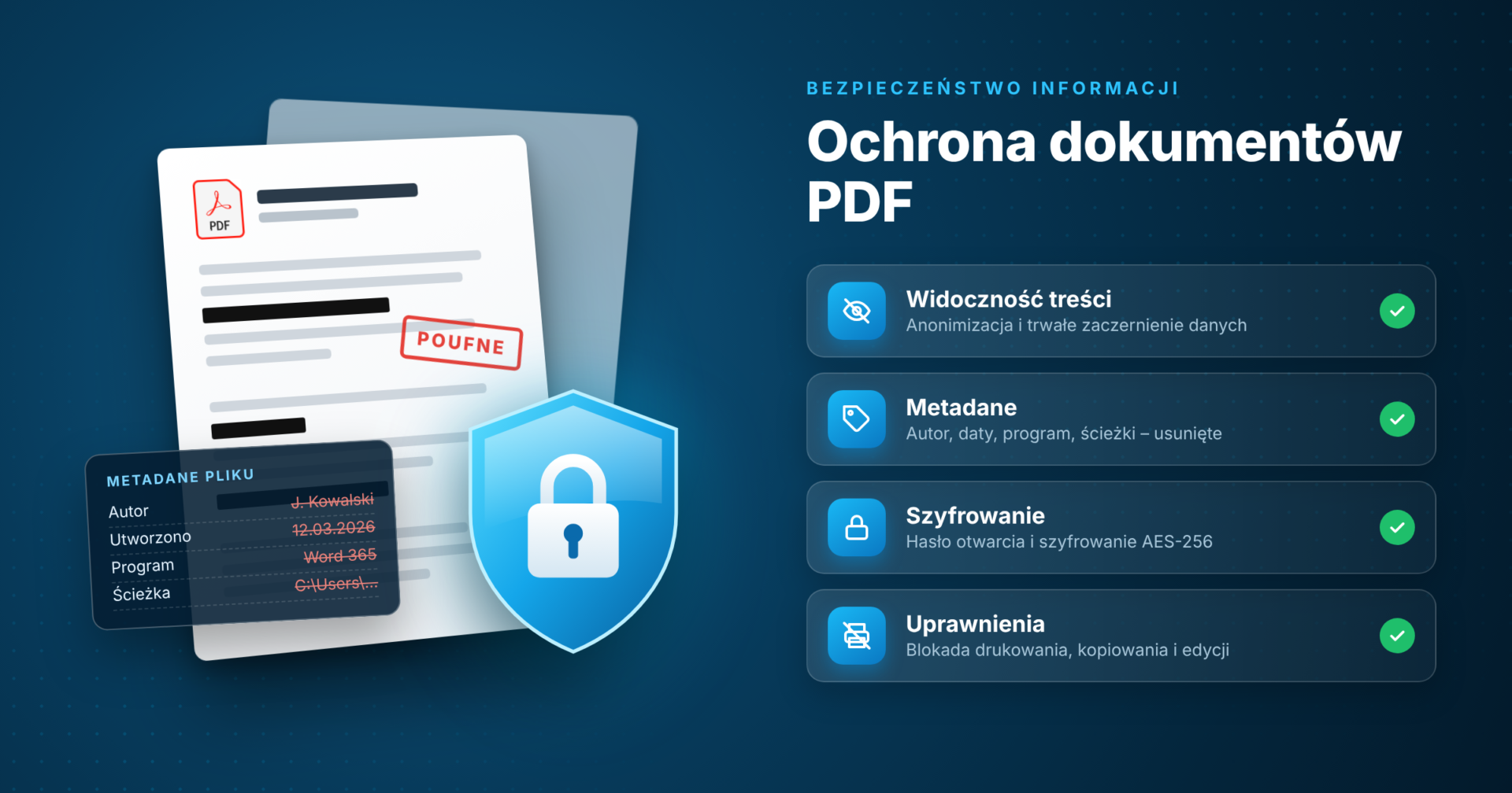 Ochrona dokumentów PDF – redakcja, sanityzacja, szyfrowanie i etykiety poufności chroniące dane przed wyciekiem
